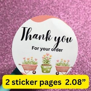 2 pages  thank you stickers size 2.08”